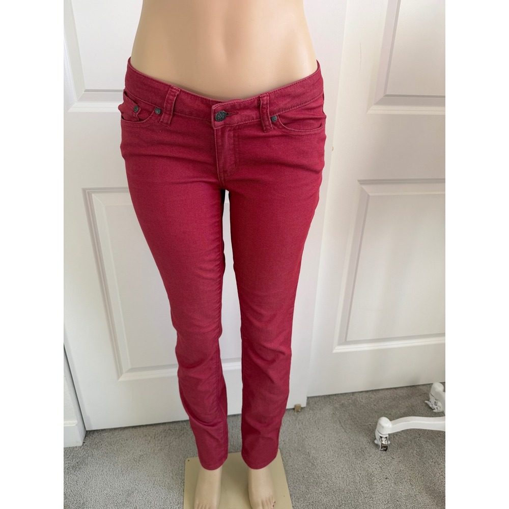 Prana Kara Jeans Womens 6 Raspberry Red Slim Straight Leg Outdoor Pants